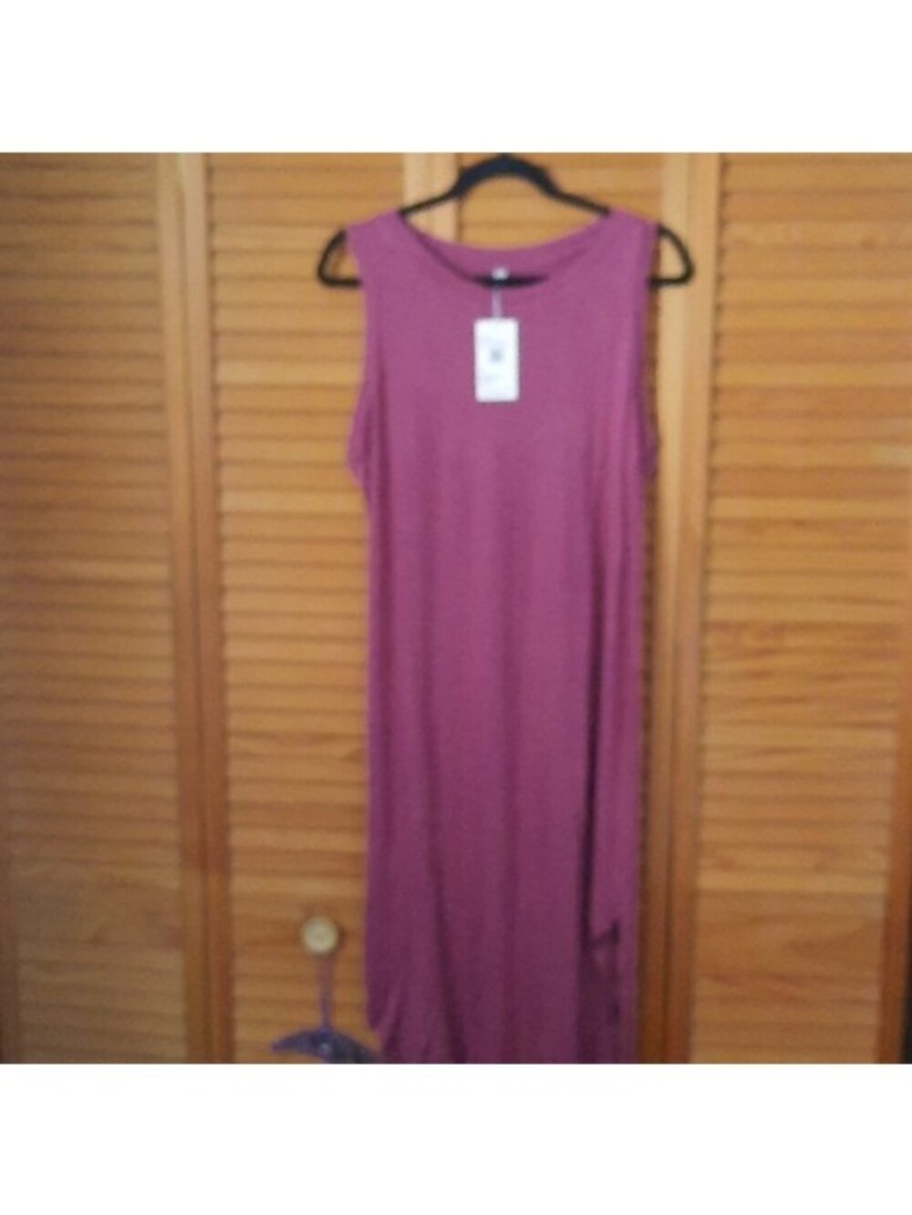 Auselily Rose Pink Hilo Sleeveless Rayon Blend Tank Maxi Shift Dress Size Large